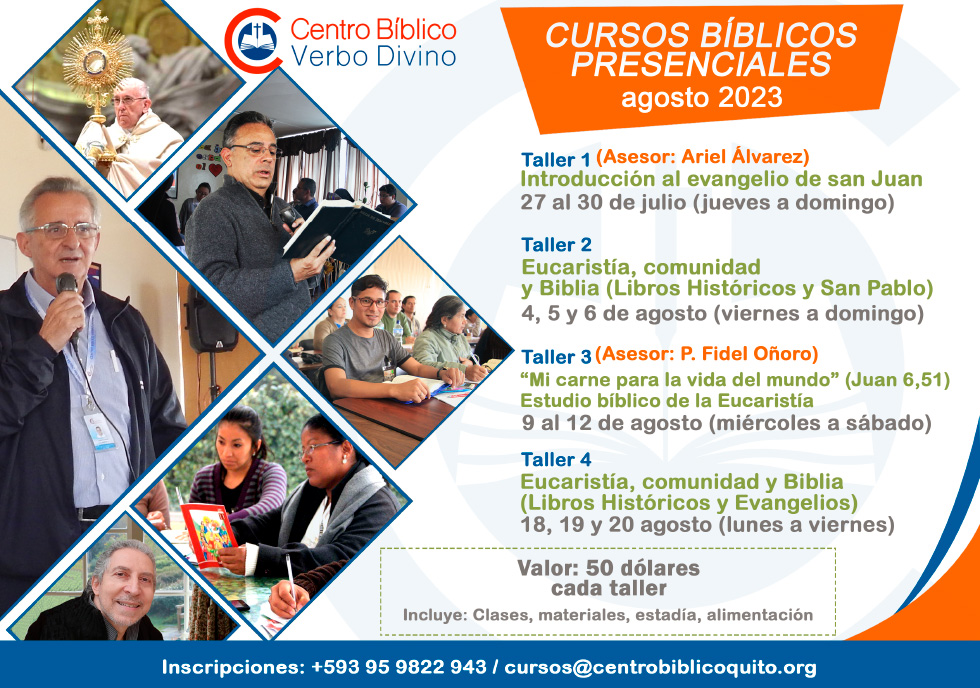 Cursos Bíblicos Agosto 2023 | Centro Bíblico Verbo Divino, Editorial ...